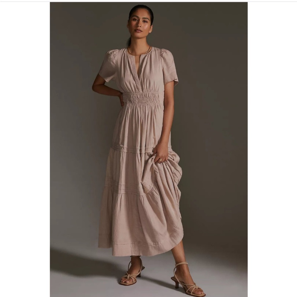Anthropologie The Somerset Maxi Dress Linen size XS
